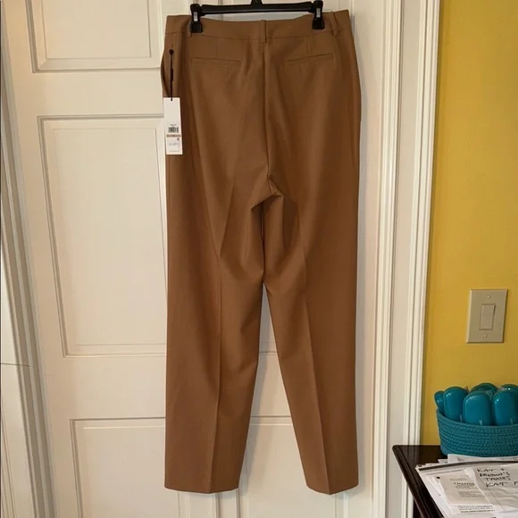 Calvin Klein Suit Luggage Brown Wide Leg High Rise Dress Pants - Picture 2 of 14